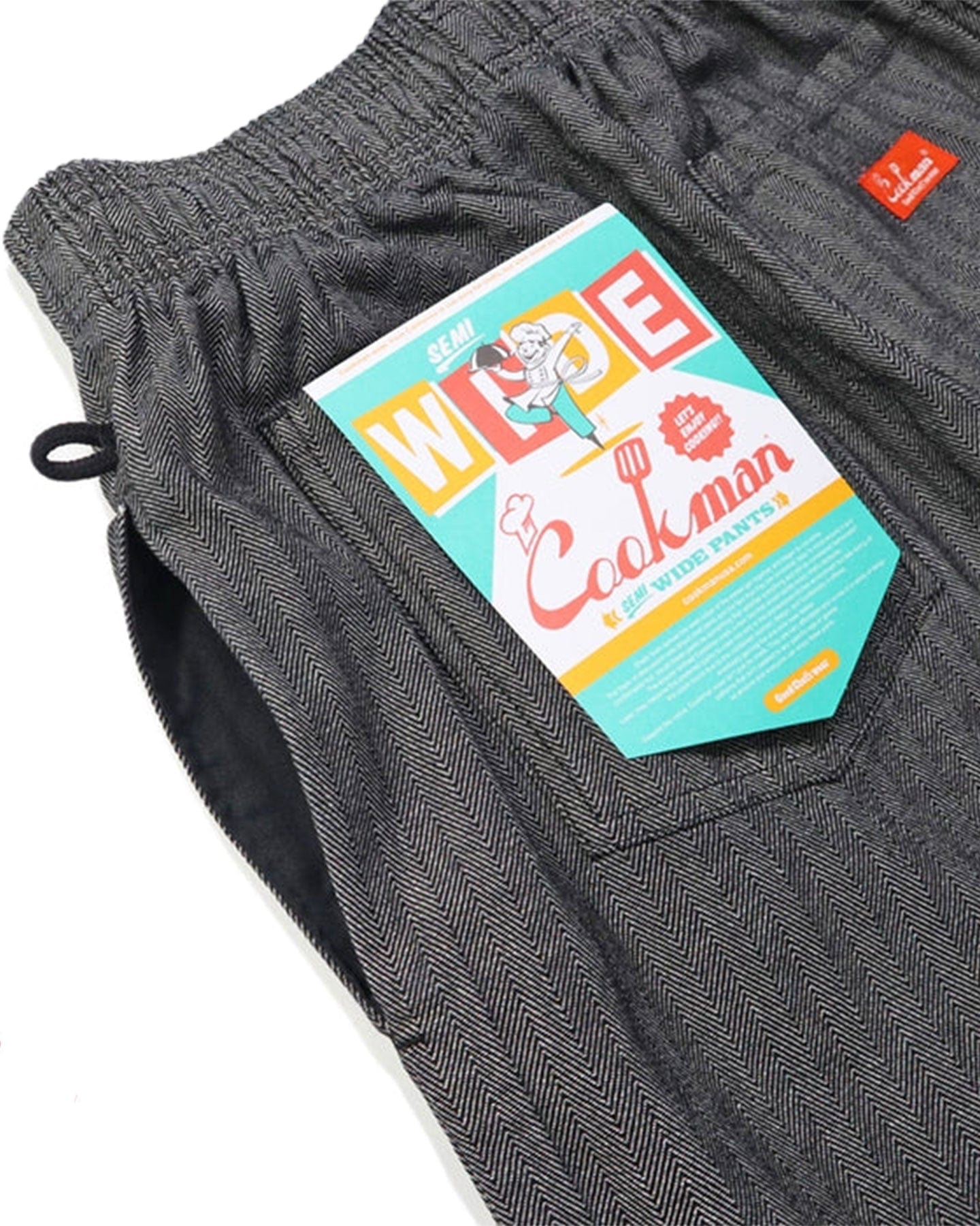 Cookman Chef Pants Semi Wide - Herringbone Denim / Light Black - -