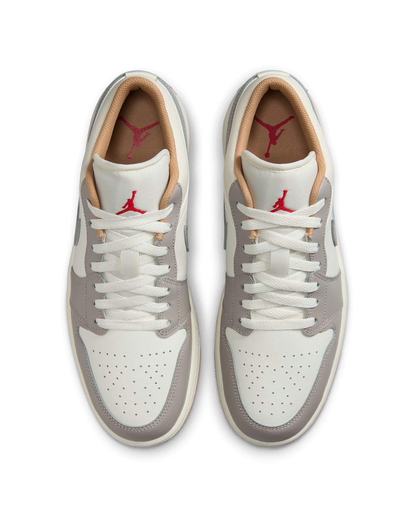 Jordan 1 Low - Sail / Fire Red - College Grey - Hemp - -