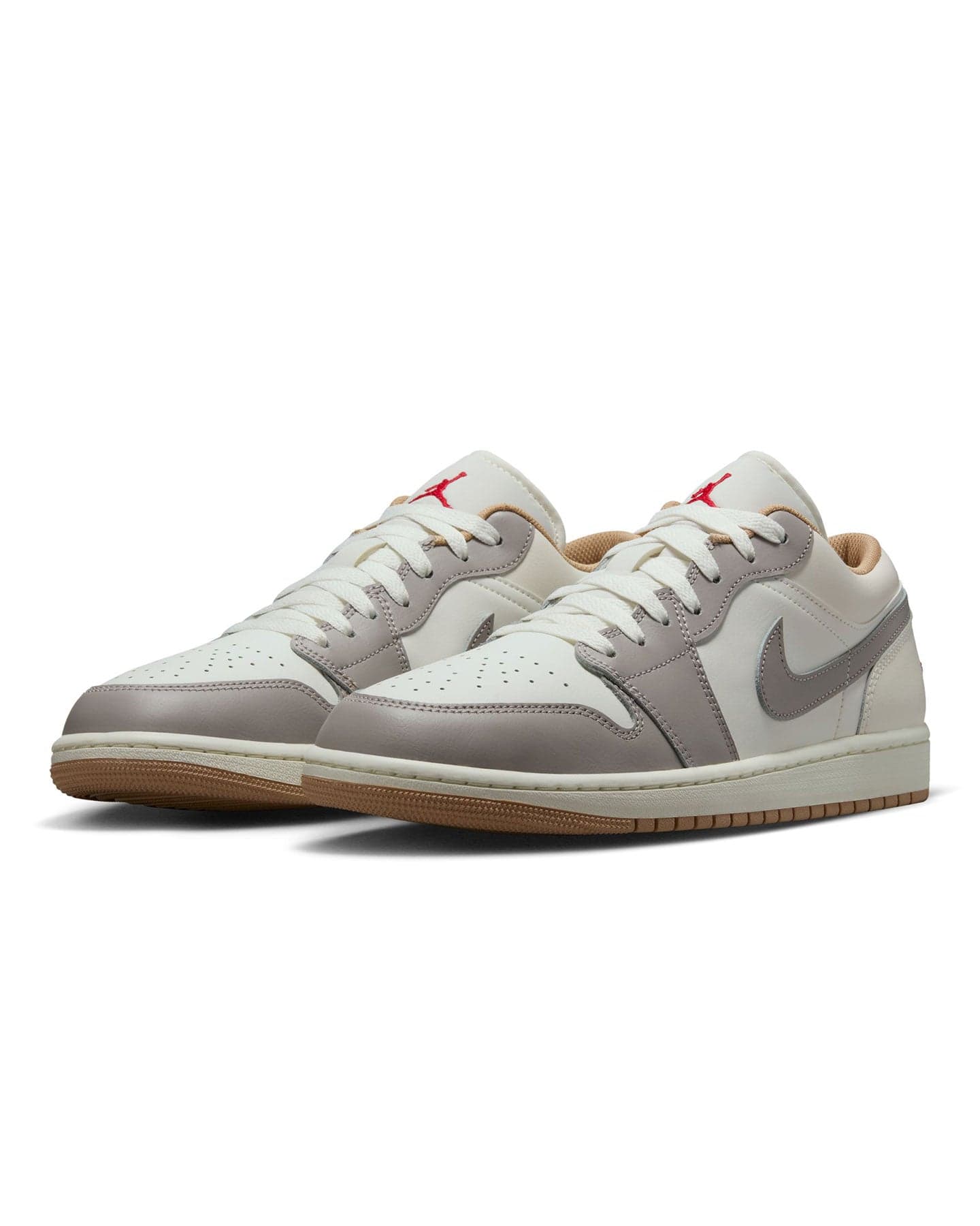 Jordan 1 Low - Sail / Fire Red - College Grey - Hemp - -