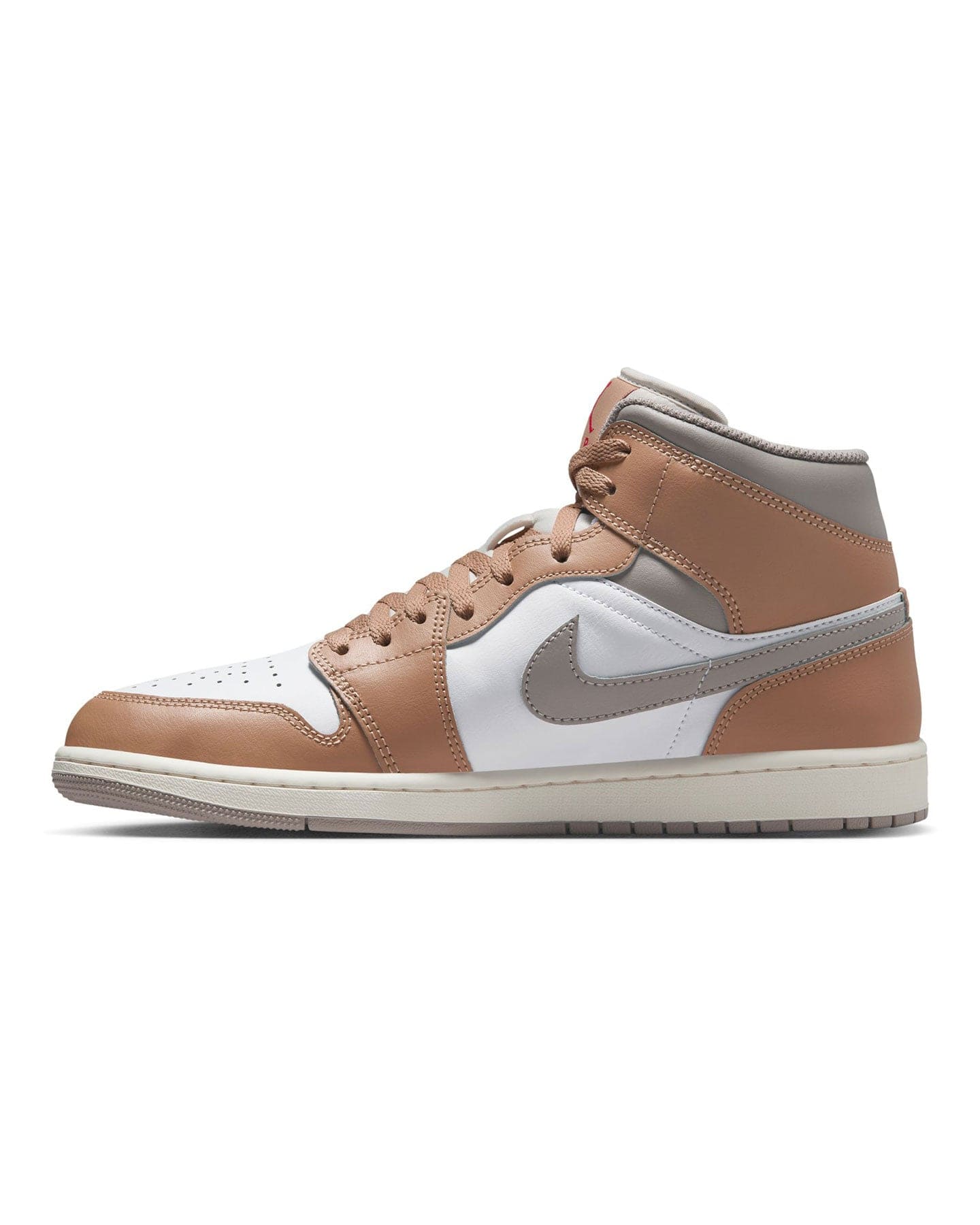 Jordan 1 Mid - Hemp - Fire Red - White - College Grey - -
