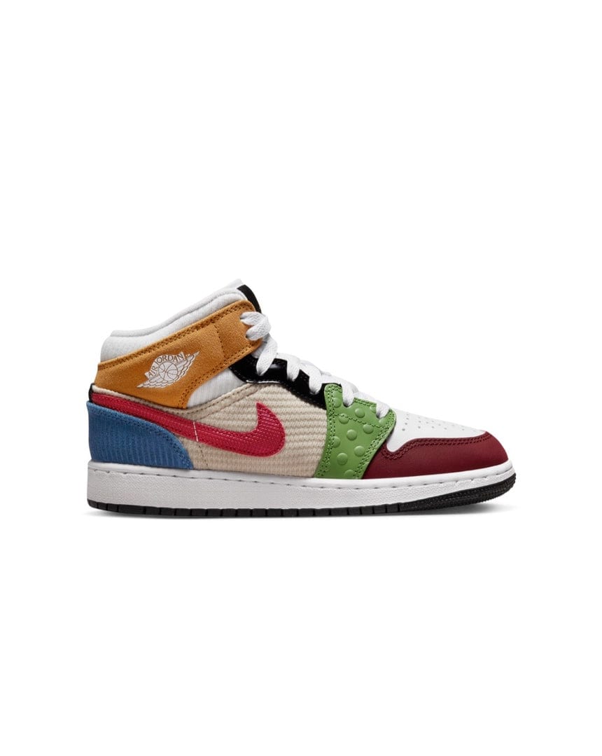 Jordan 1 Mid SE ( GS ) - White / Gym Red - Black - Pearl White - DR6957 100 - 196151821981