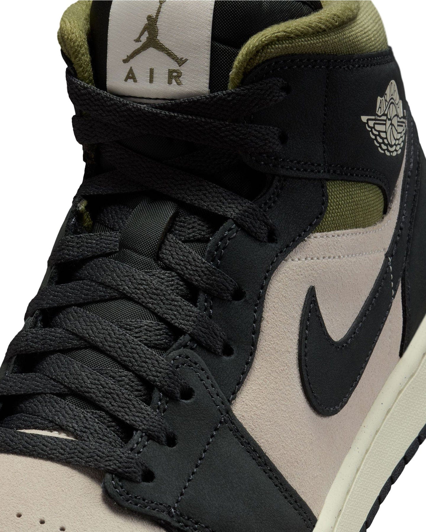 Jordan 1 Mid SE - Lt Orewood Brown / Off Noir - Medium Olive - -