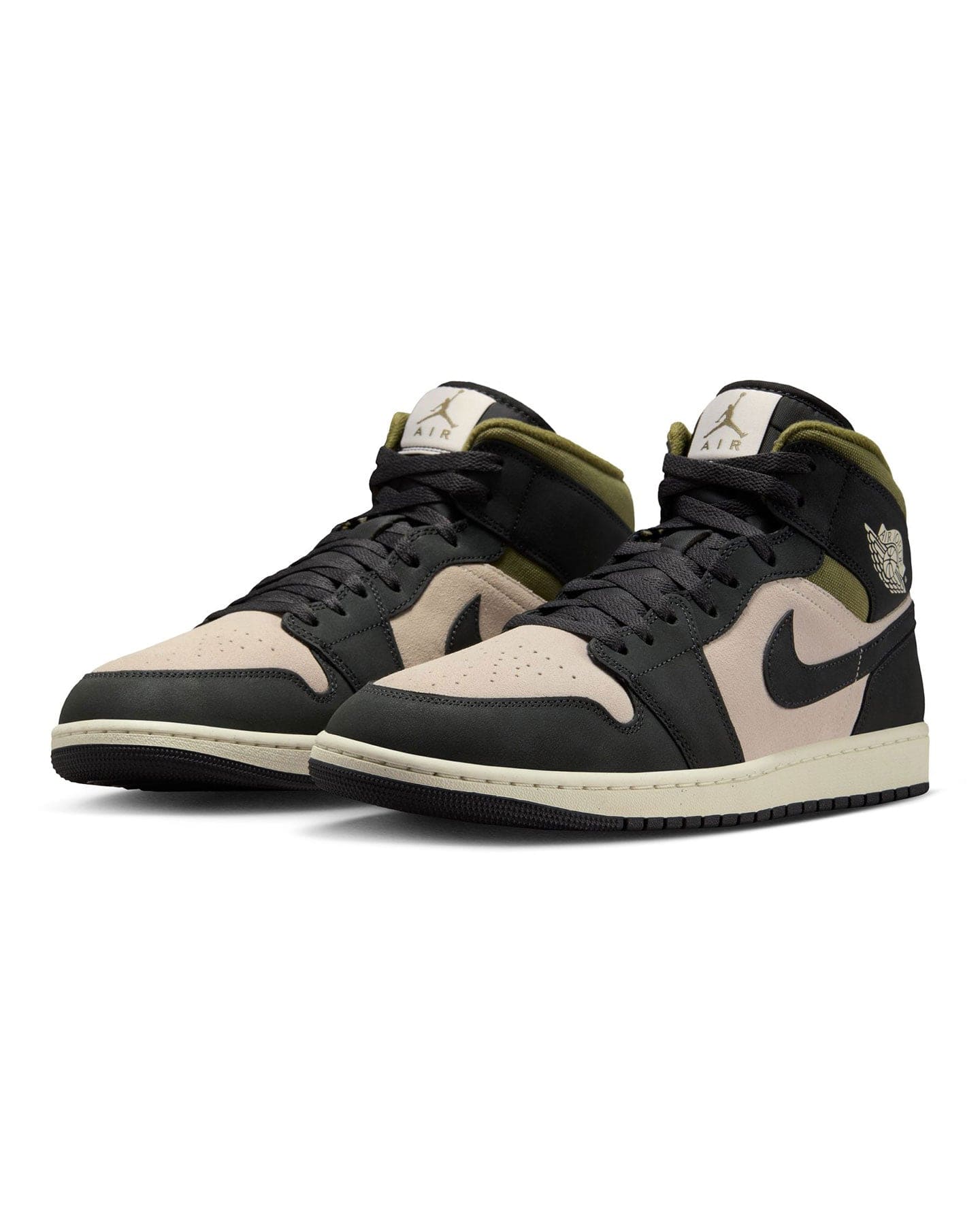 Jordan 1 Mid SE - Lt Orewood Brown / Off Noir - Medium Olive - -