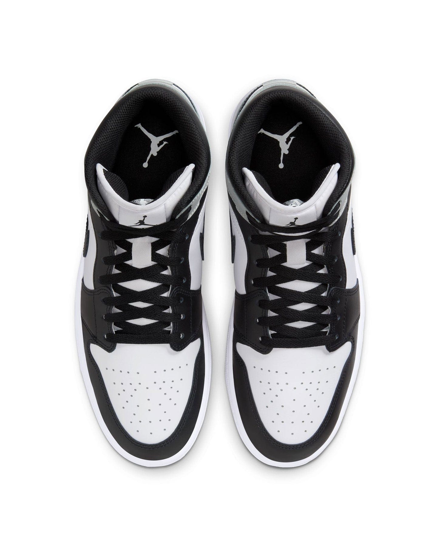Jordan 1 Mid - White / Black - LT Smoke Grey - -