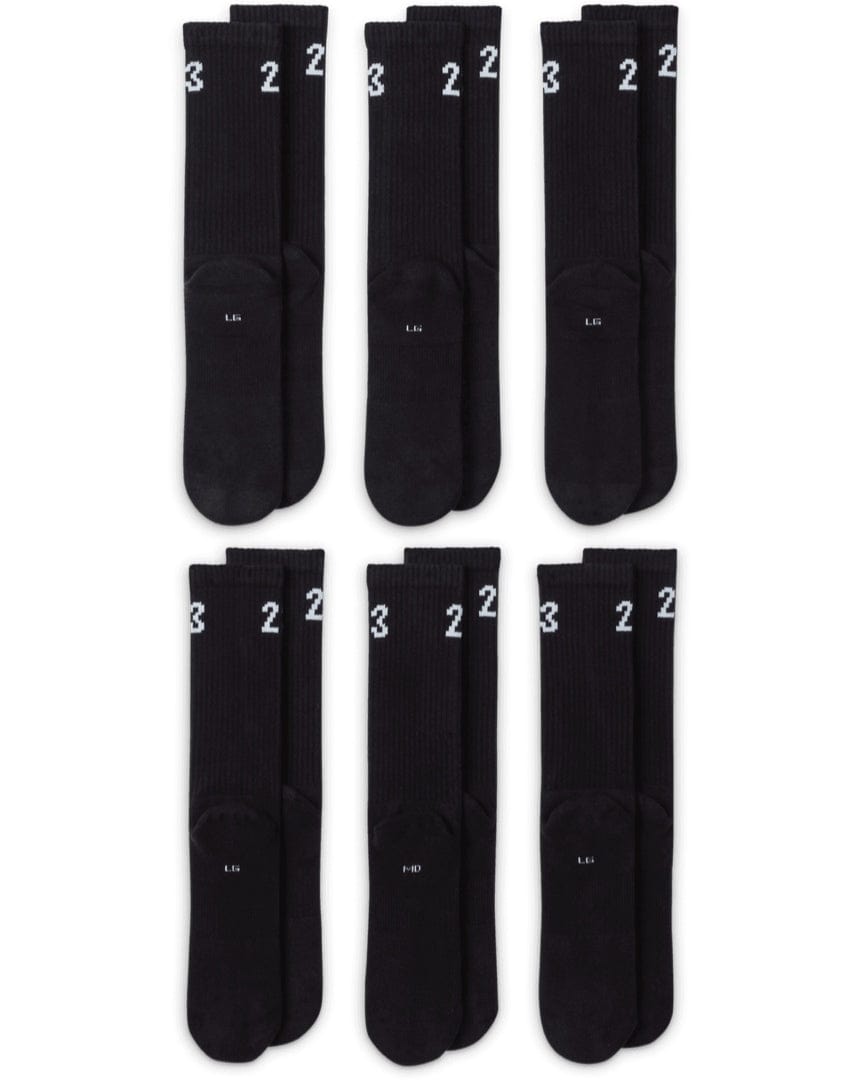 Jordan Essential Crew Sock 6 Pack - Black / White - -