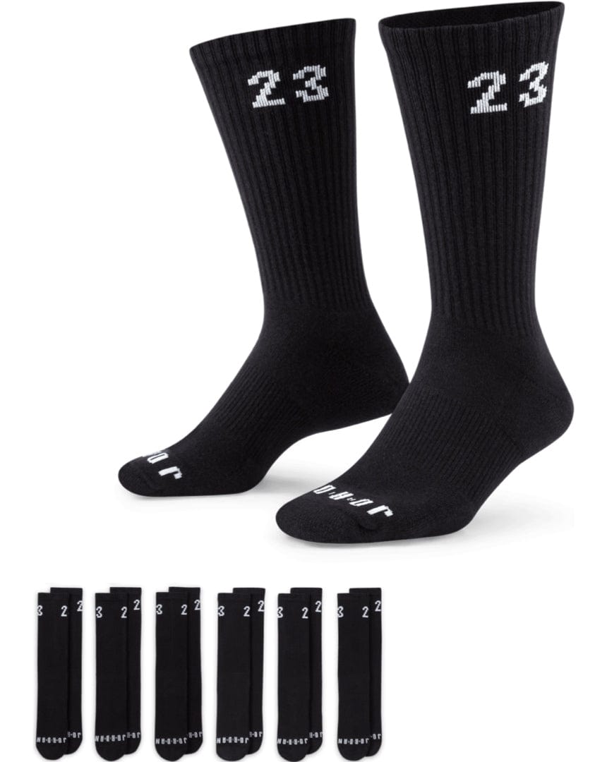Jordan Essential Crew Sock 6 Pack - Black / White - -