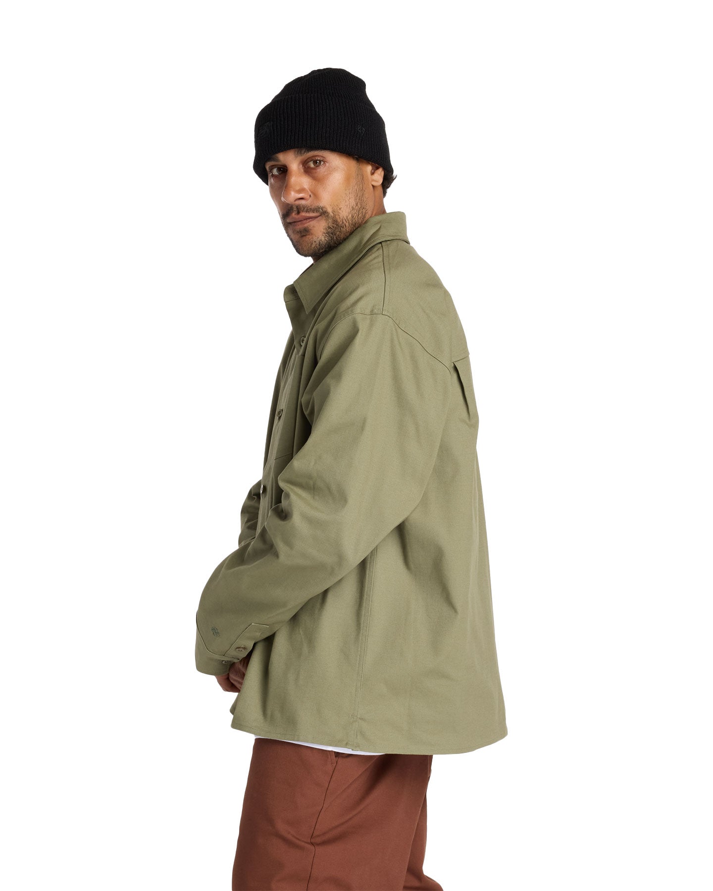 New Balance Numeric Button Up Shirt - Dark Olivine - -