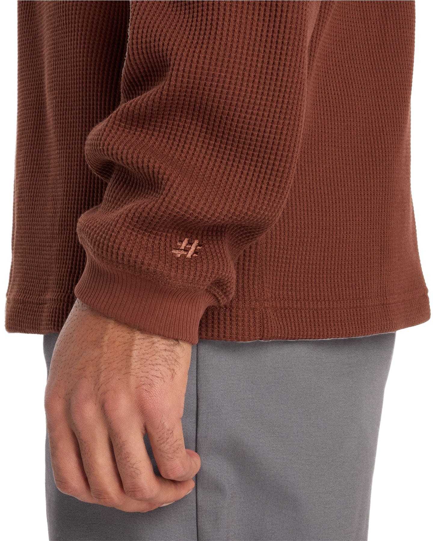 New Balance Numeric Waffle Knit LS Henley - Rich Oak - -
