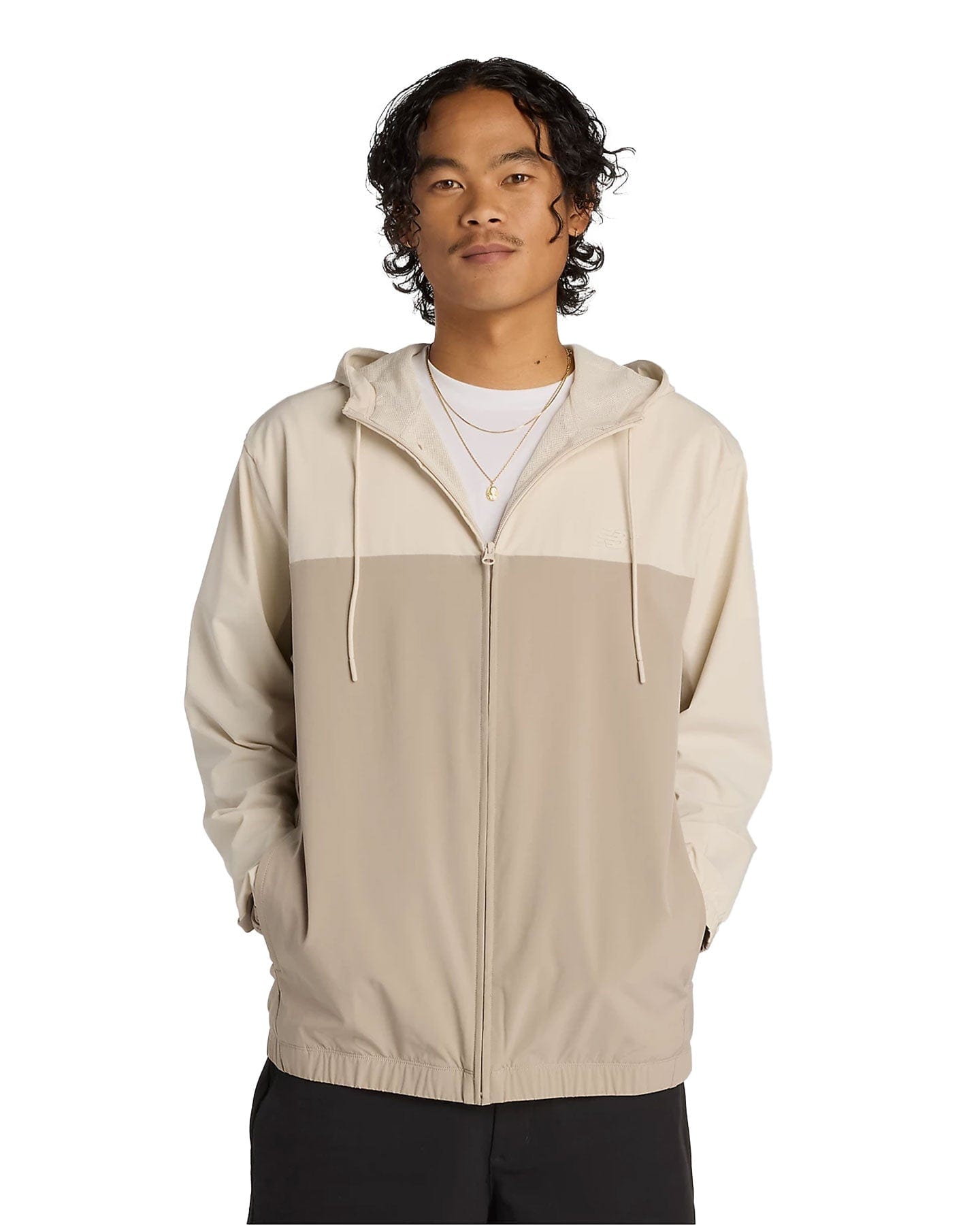 New Balance Numeric Woven Full Zip Jacket - Arid Stone - MJ51955ADS - 197967323607
