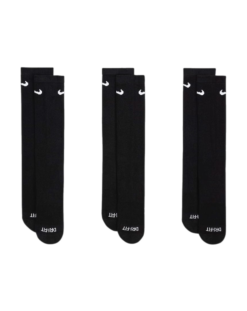 Nike Everyday Plus Cushioned Crew 3 Pack Socks - Black - -