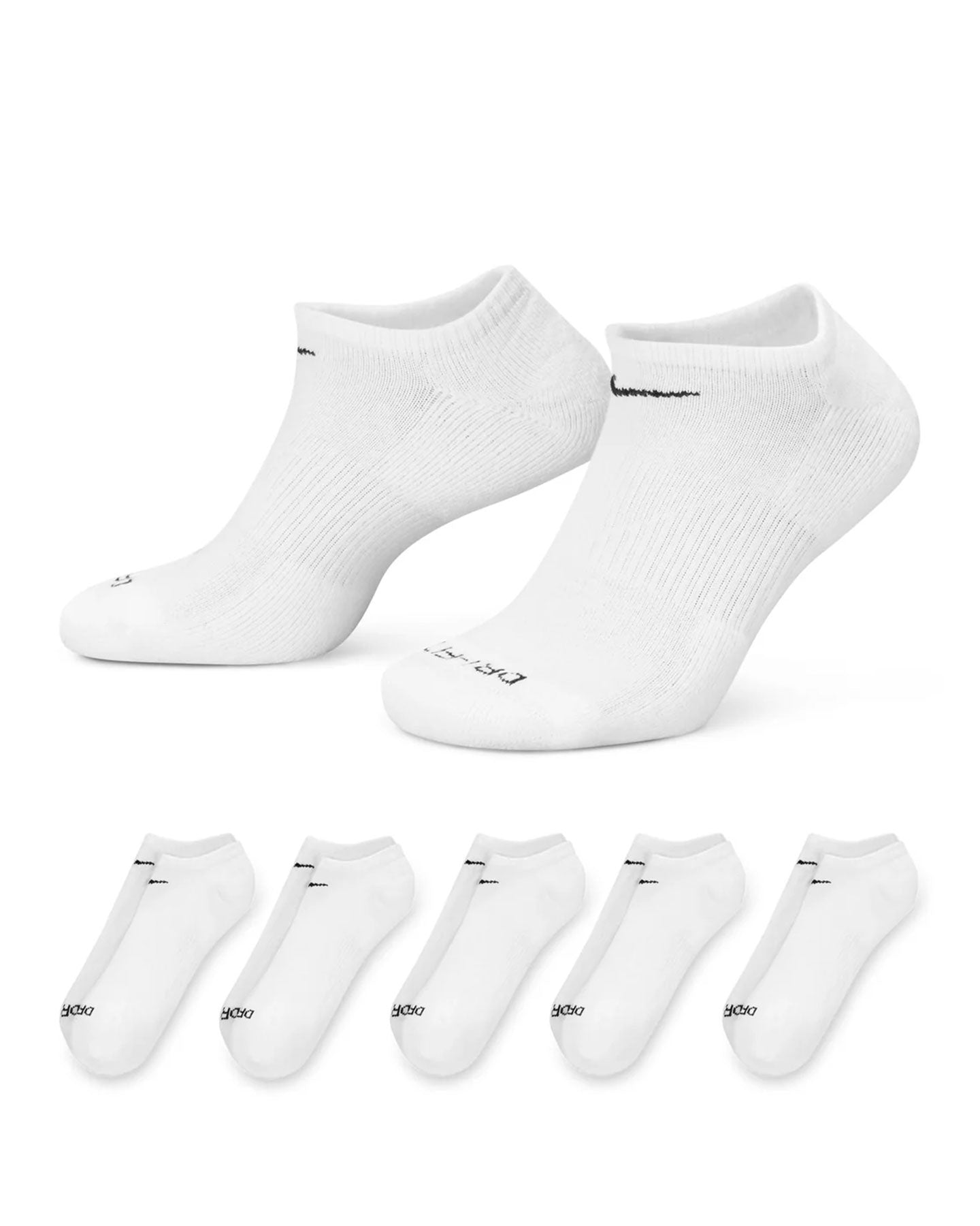 Nike Everyday Plus Cushioned No Show Socks 6 Pack - White - SX6898 100 - 888408261038