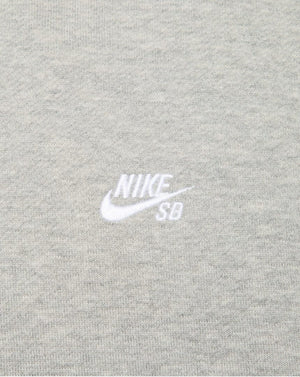 Nike SB Fleece Pullover Hoodie Essential Logo - Dk Grey Heather / White - -
