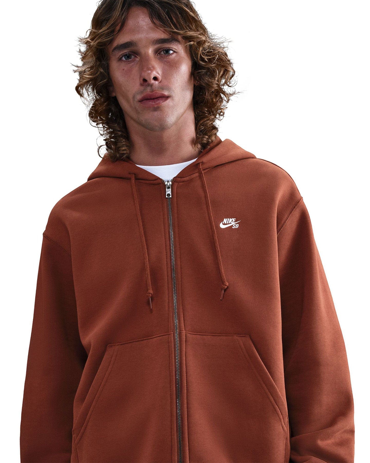 Nike SB Full-Zip Fleece Skate Hoodie - Cinnamon / White - -