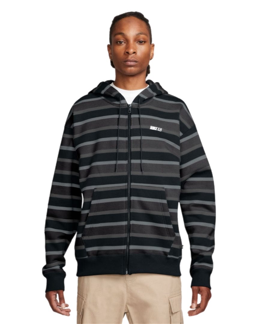 Nike SB Full Zip Stripe Hoodie Cool Grey Anthracite