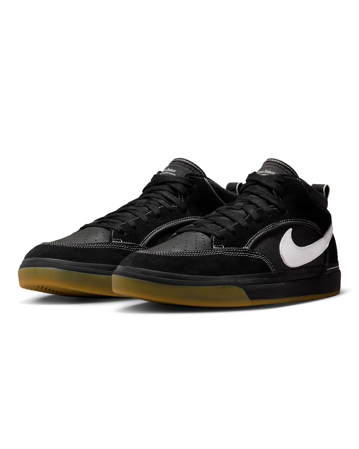 Nike SB React Leo - Black / White - Black / Gum - -
