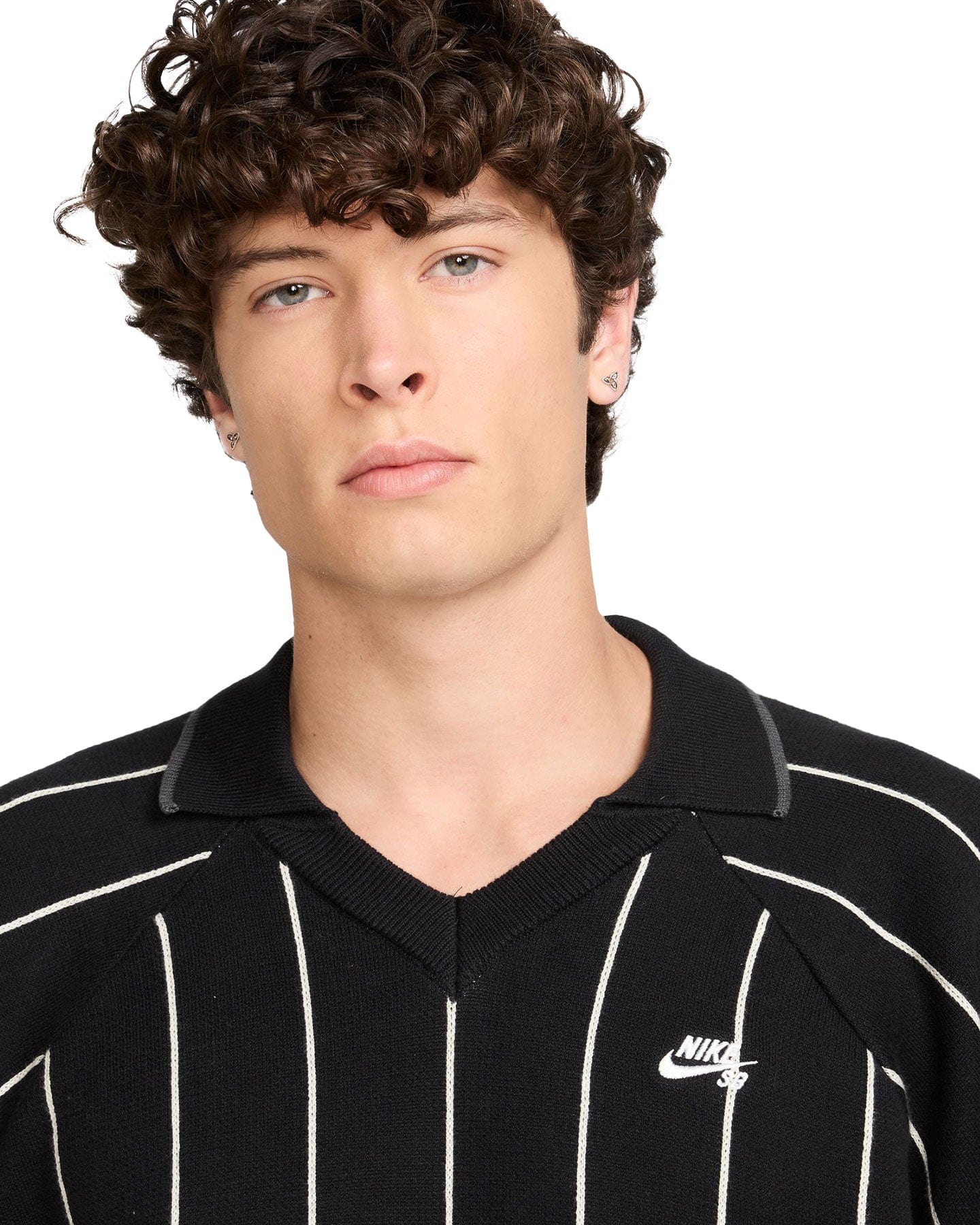 Nike SB Short Sleeve Striped Polo Sweater - Black - -