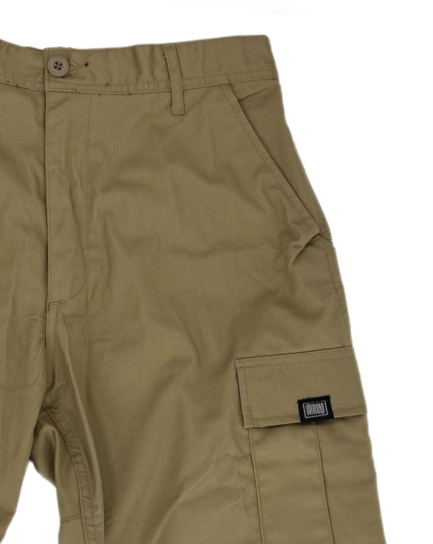 Overload Relaxed Fit Zip Fly Cargo Pants - Khaki - -