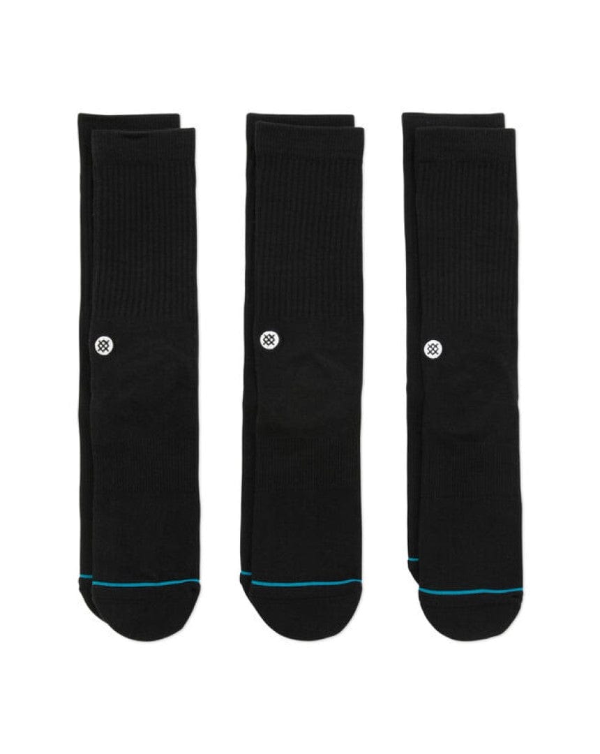 Stance Socks Large Stance Icon 3 Pack - Black