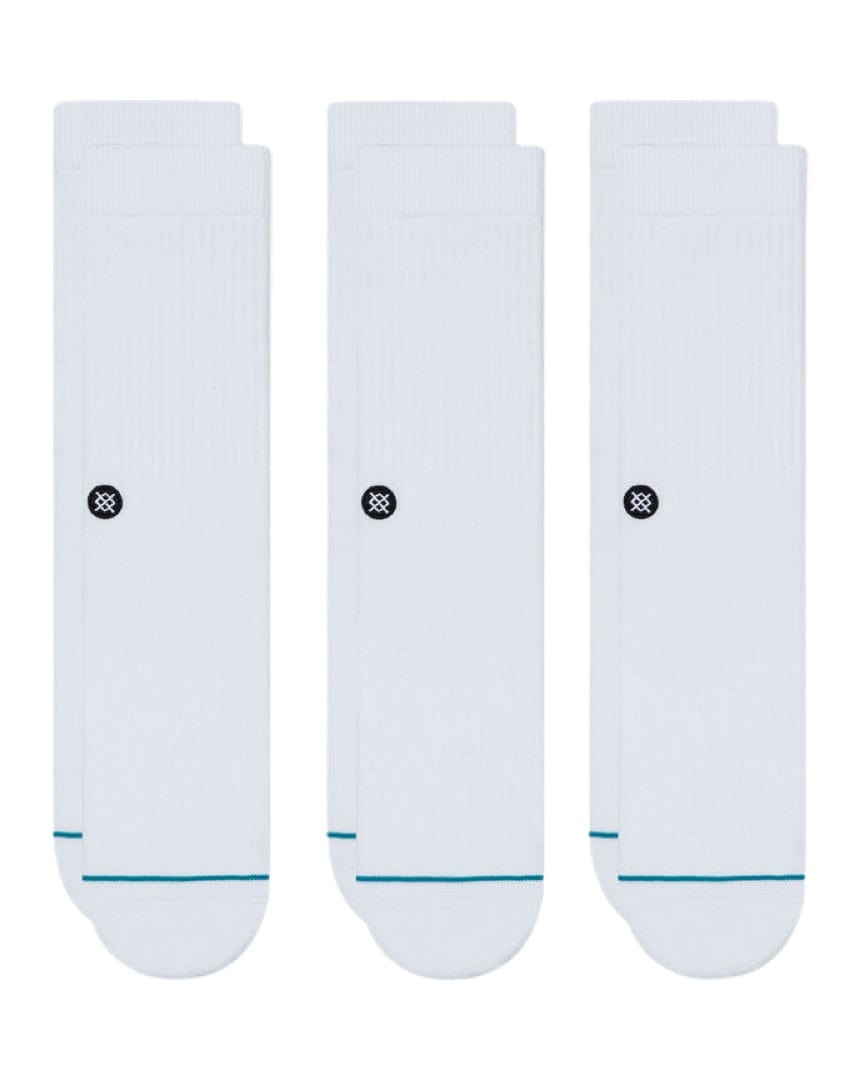 Stance Socks Large (9-13) Stance Icon 3 Pack - White