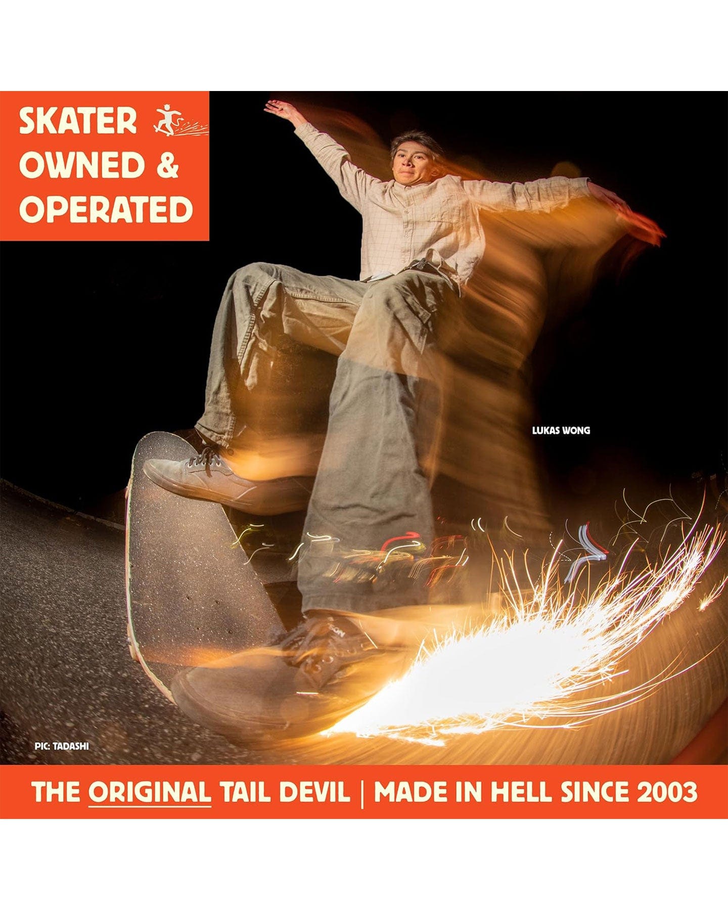 Tail Devil Skateboard Spark Plate - Red - - 769894381540