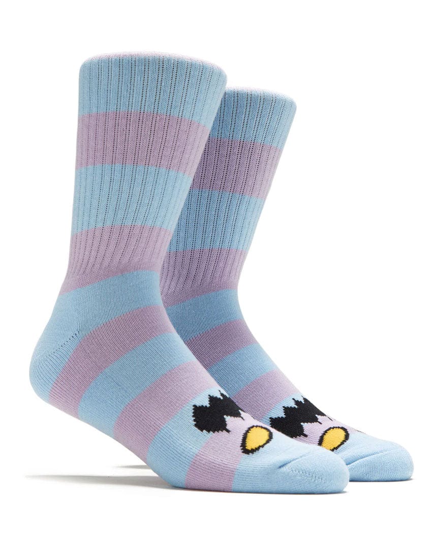 Toy Machine Monster Big Stripe Socks - Lavender / Blue - SOCTM0045-LAV - 827059380842
