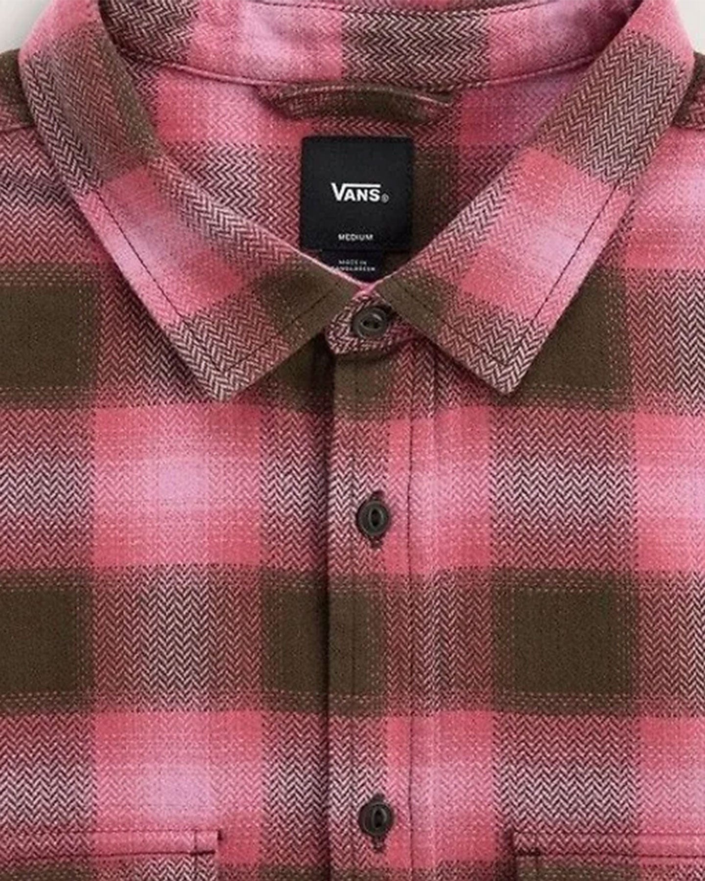 Vans Bixby Plaid Flannel - Coal Brown / Pink Dawn - -