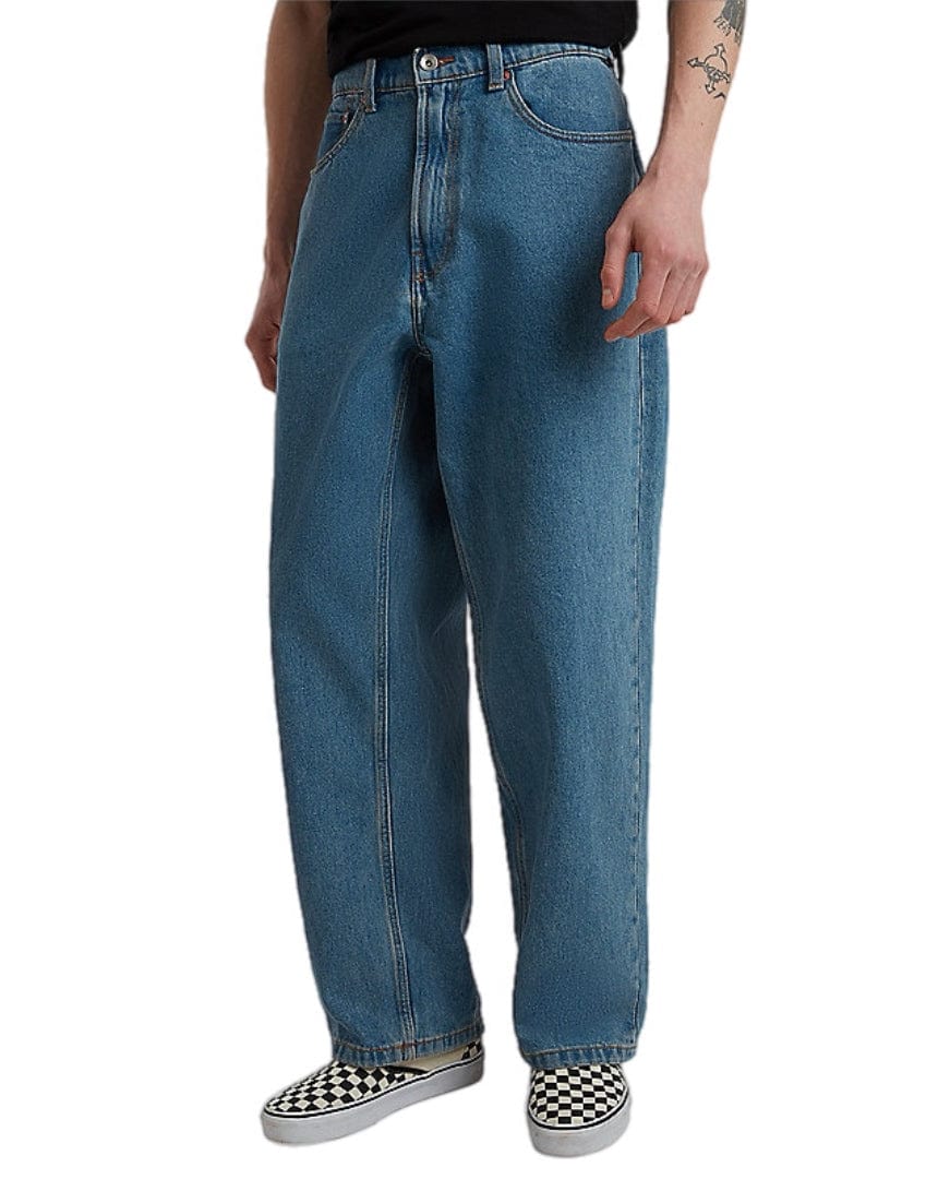 Vans Check-5 Baggy Denim Pants - Stonewash Blue - -