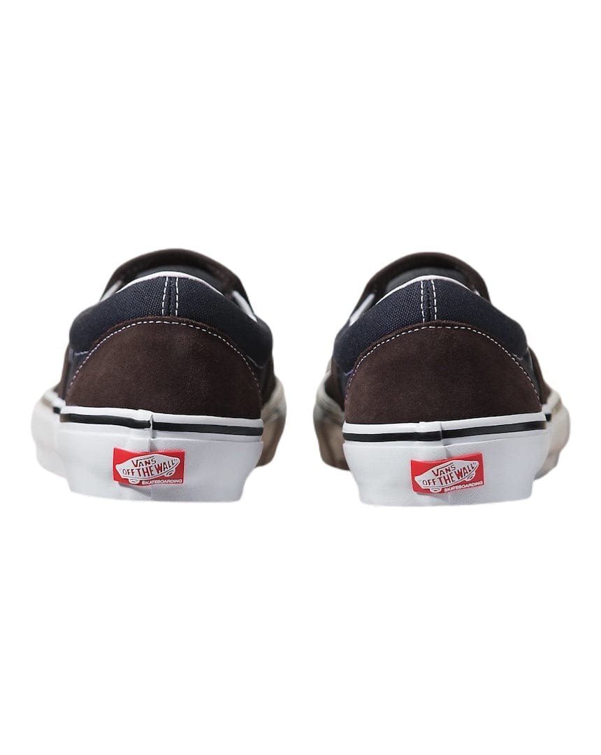 Vans Skate Slip On - Dark Brown / Navy - -