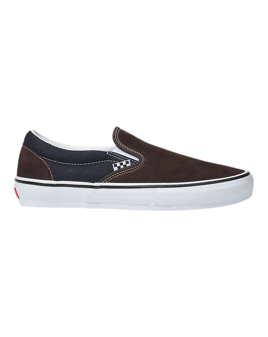 Vans Skate Slip On - Dark Brown / Navy - VN0A5FCABF7 - 196570640385