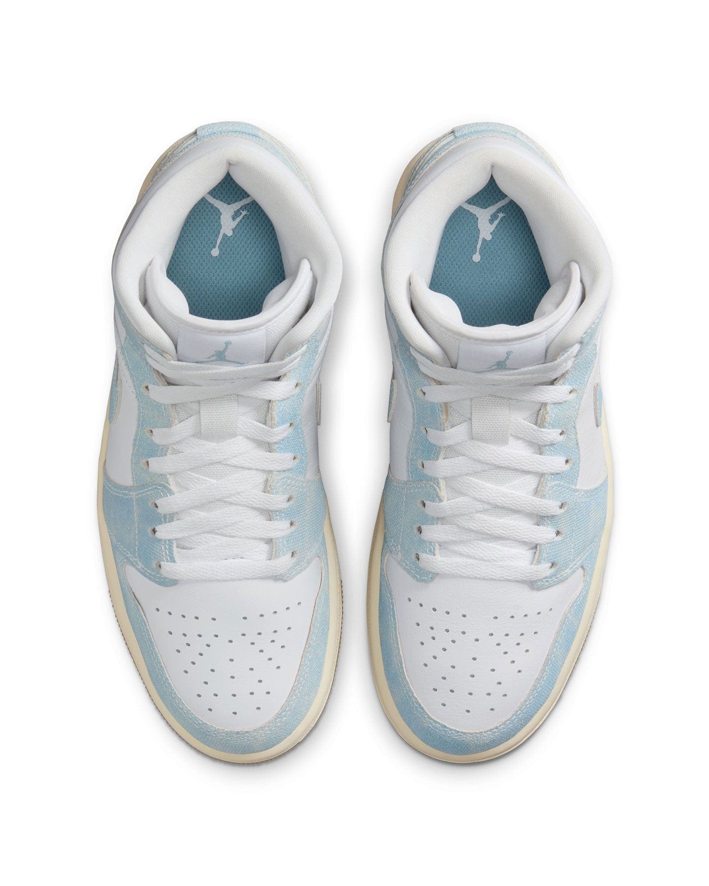 Women's Jordan 1 Mid SE - White / Worn Blue - Sail - -