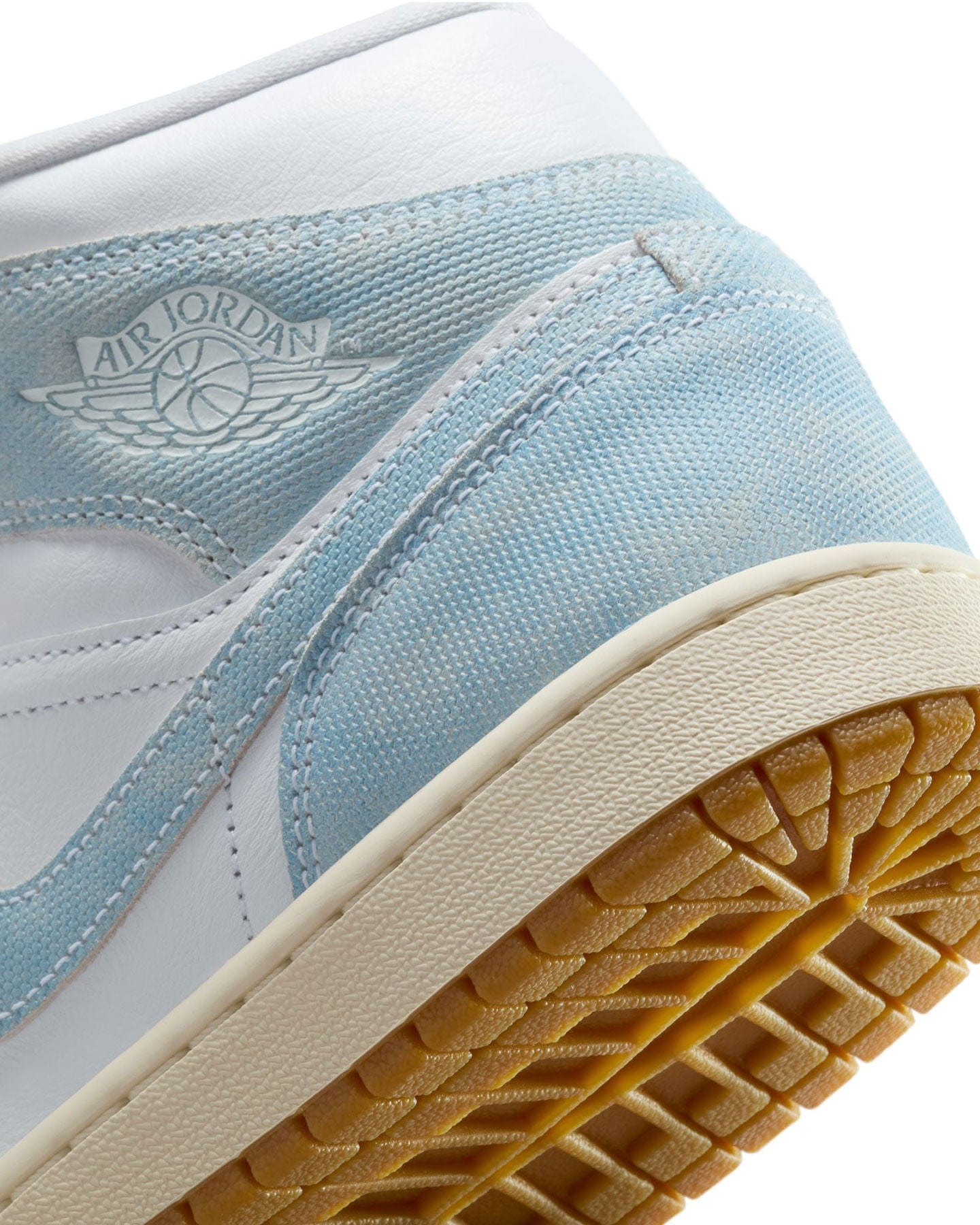Women's Jordan 1 Mid SE - White / Worn Blue - Sail - -