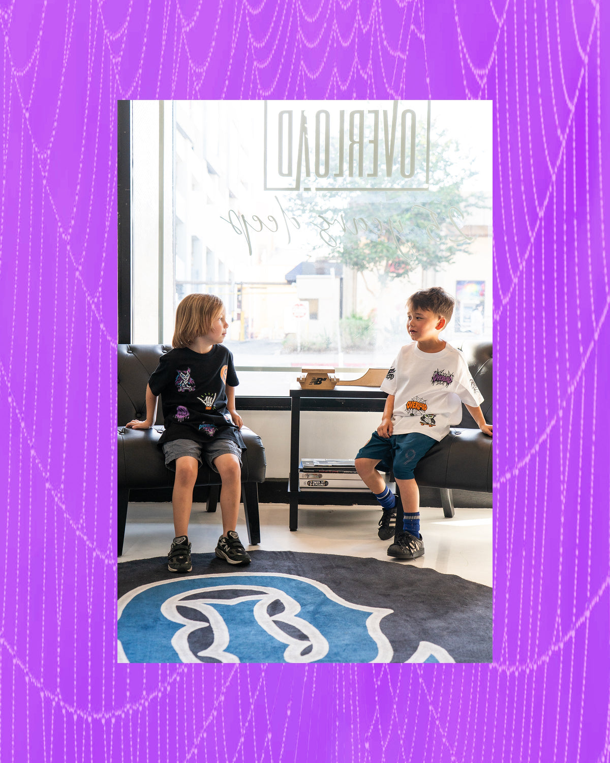 daniel and theo dressed in overload custom halloween tees