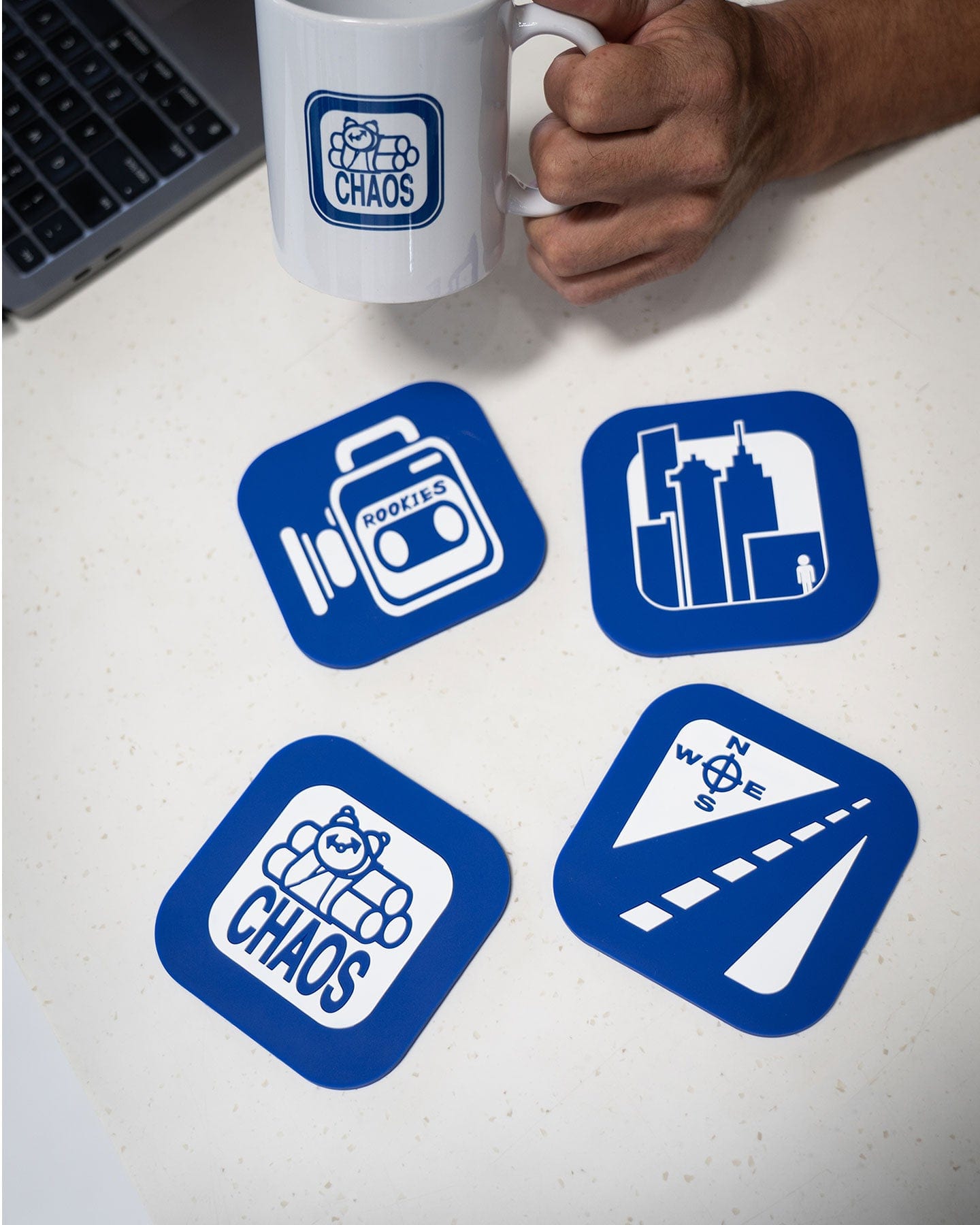 411 Icon Coasters 4 Pack - 411555005-Blue-1Sz - 810179486709