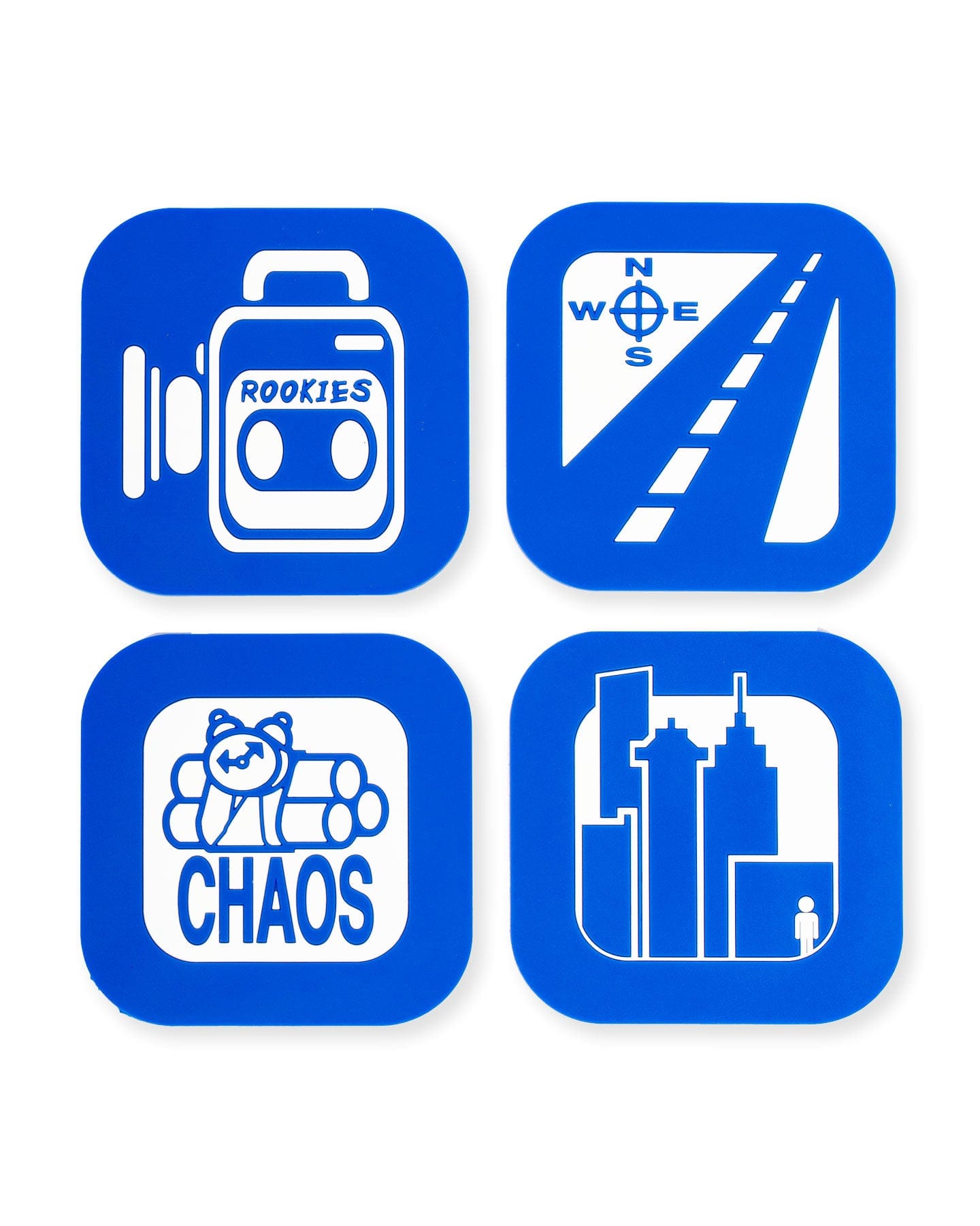 411 Icon Coasters 4 Pack - 411555005-Blue-1Sz - 810179486709