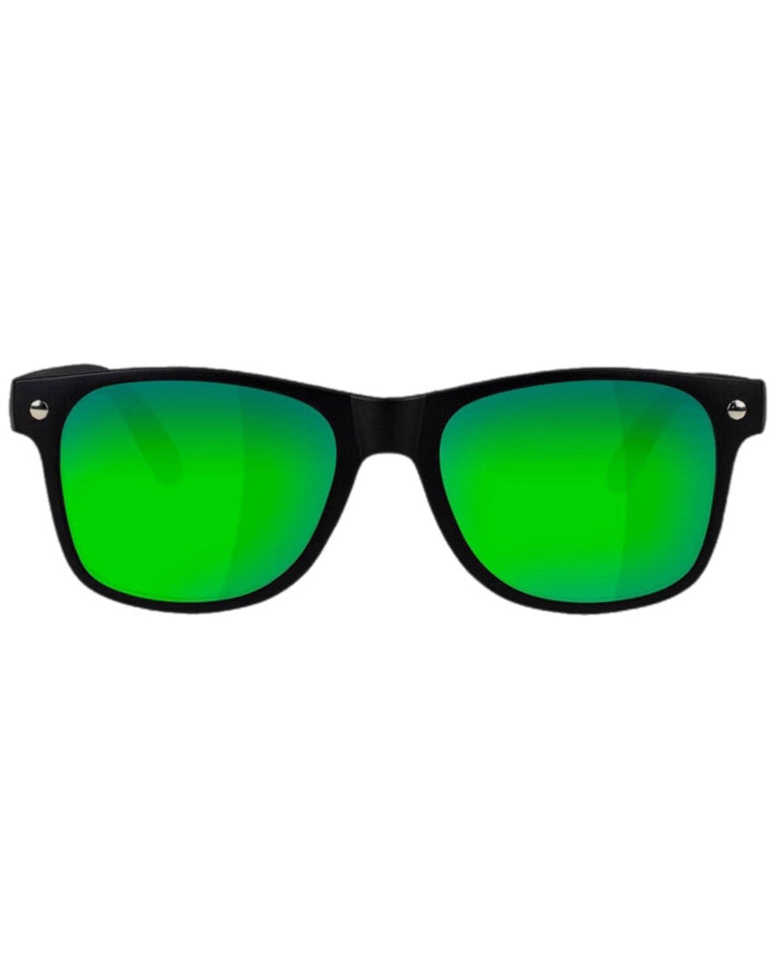 Glassy Deric Polarized - Matte Black / Green Mirror