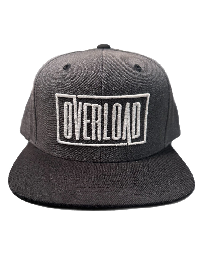 Overload Box Logo Snapback Hat - Dark Heather / Black
