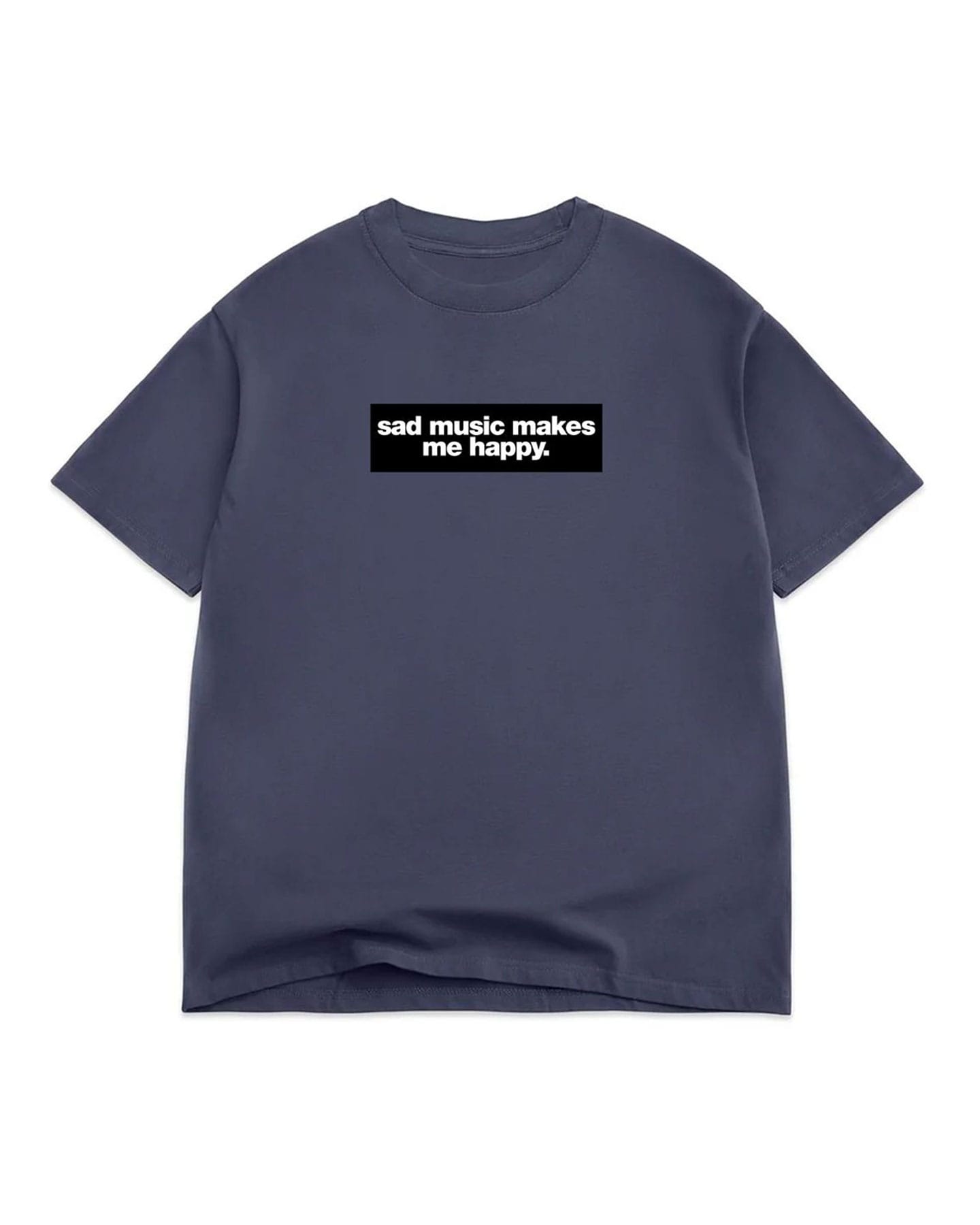 Color Bars Happy Tee - Navy - -