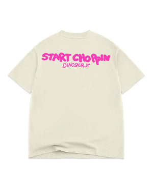 Color Bars Start Choppin Tee - Off White - -