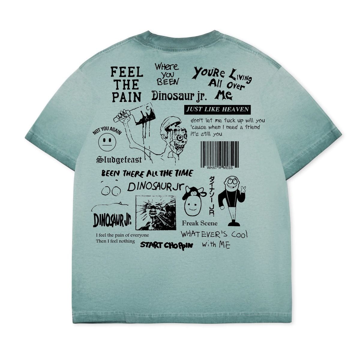 Color Bars x Dinosaur Jr Weirdness Tee - Jasper Oil Wash - -