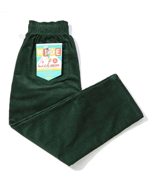 Cookman Chef Corduroy Pants Semiwide - Dark Green - -