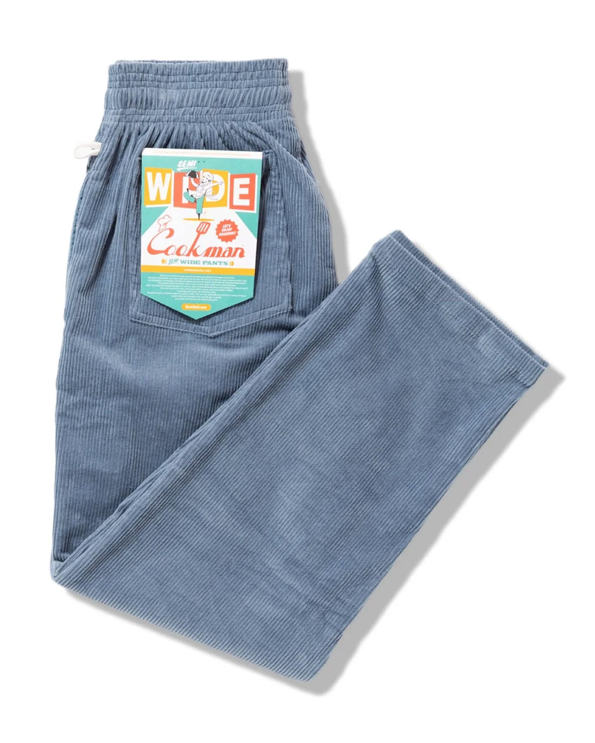 Cookman Chef Pants Semiwide Corduroy - Blue Gray - -