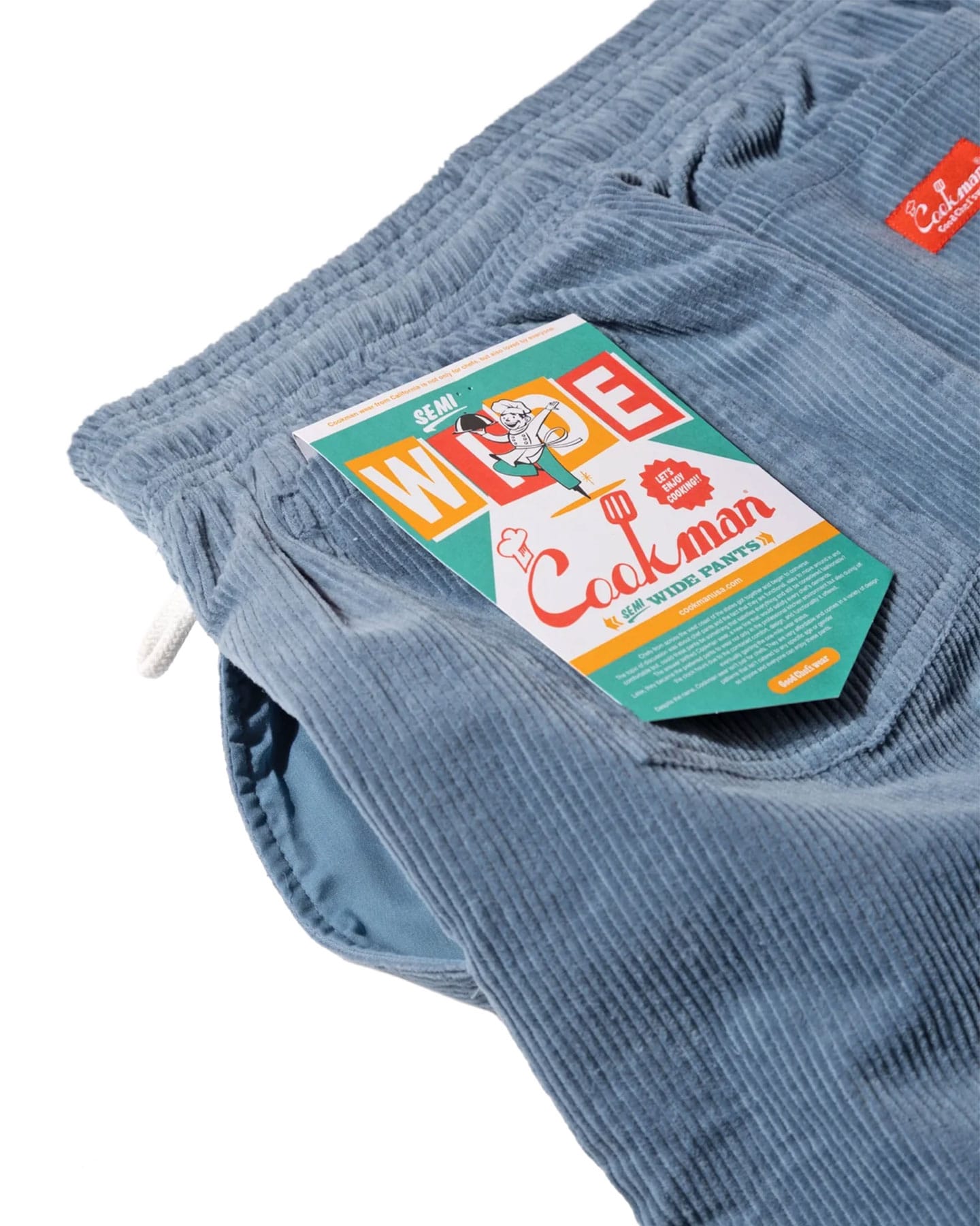 Cookman Chef Pants Semiwide Corduroy - Blue Gray - -