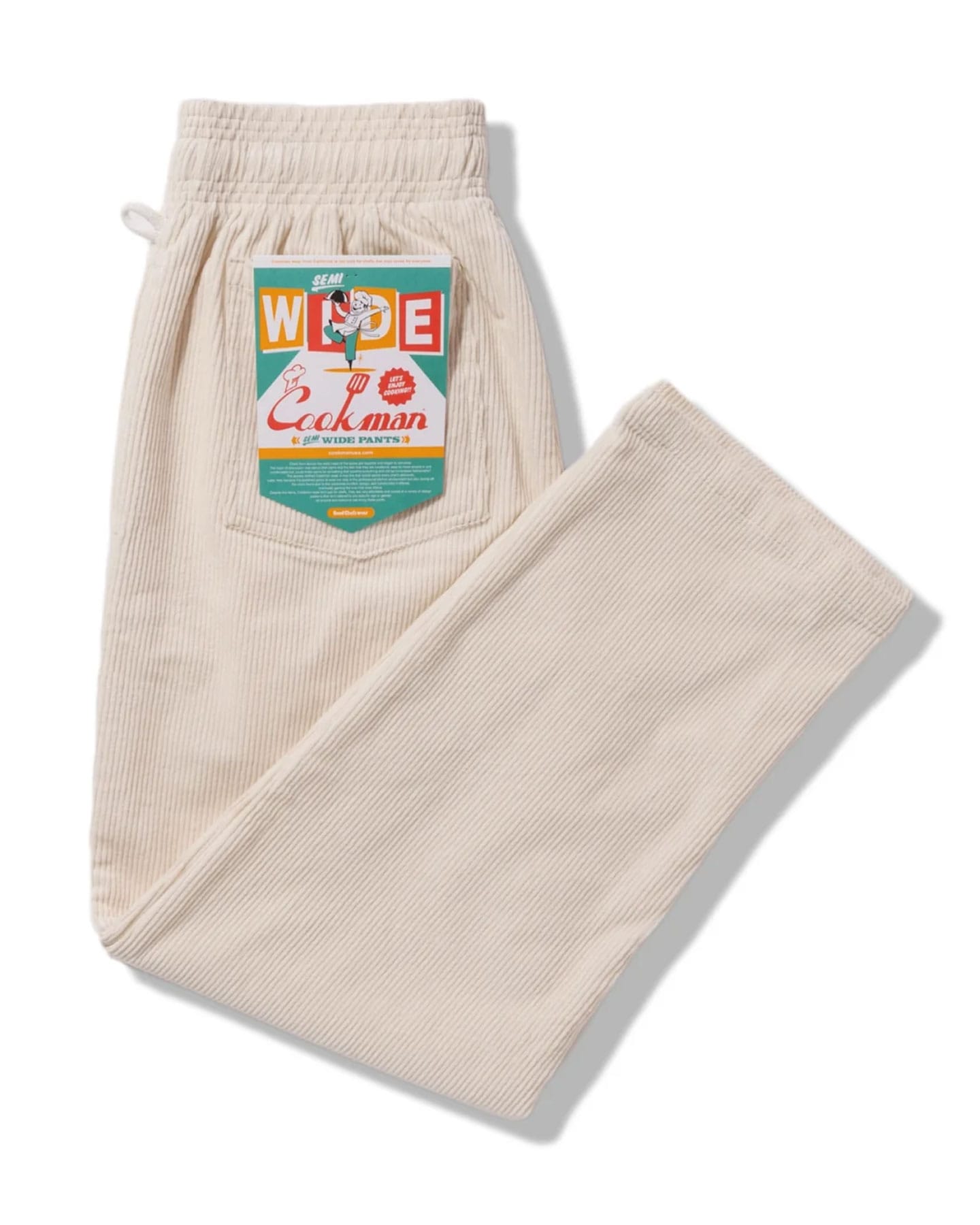 Cookman Chef Pants Semiwide Corduroy - Cream - -