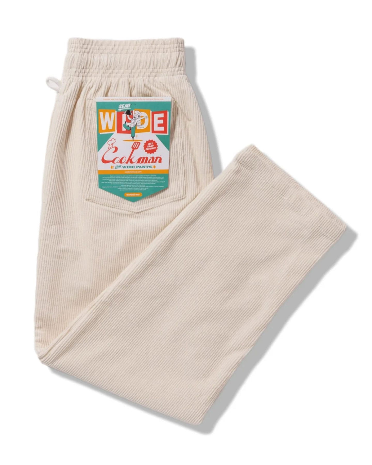 Cookman Chef Pants Semiwide Corduroy - Cream - -