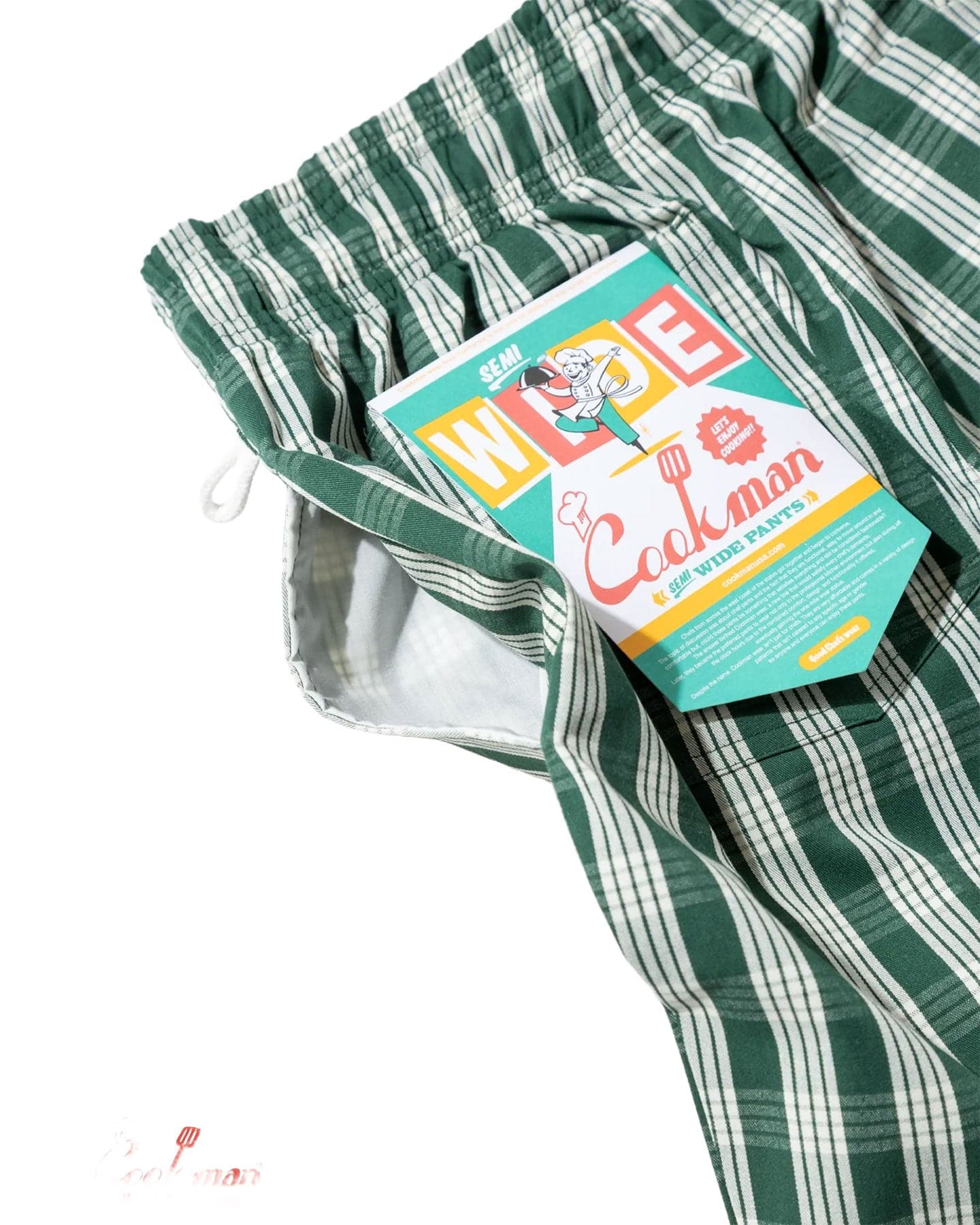 Cookman Chef Pants Semiwide - PALAKA Check Green - -
