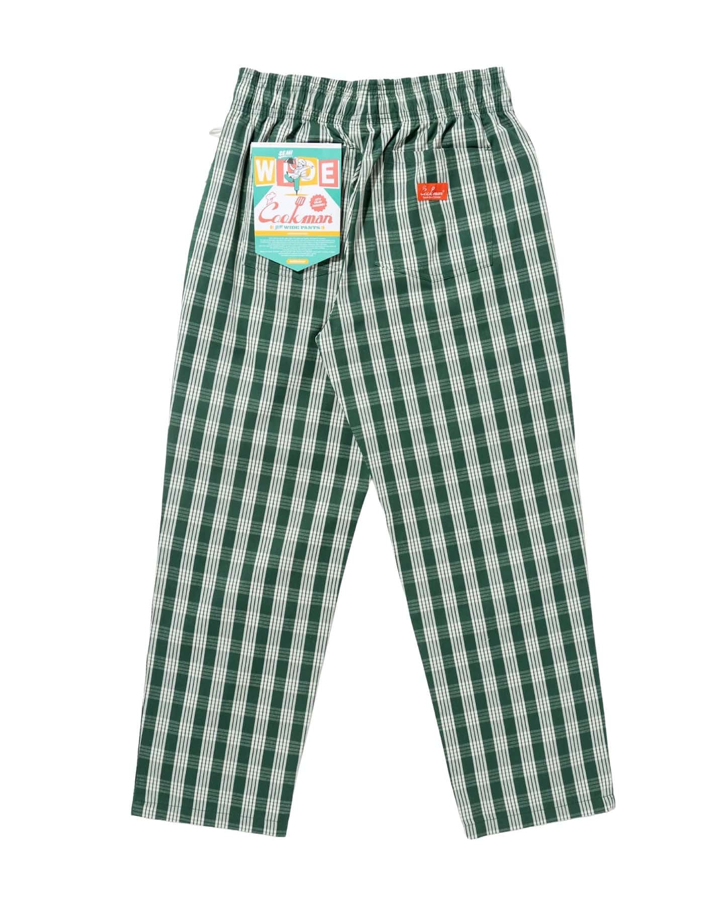 Cookman Chef Pants Semiwide - PALAKA Check Green - -