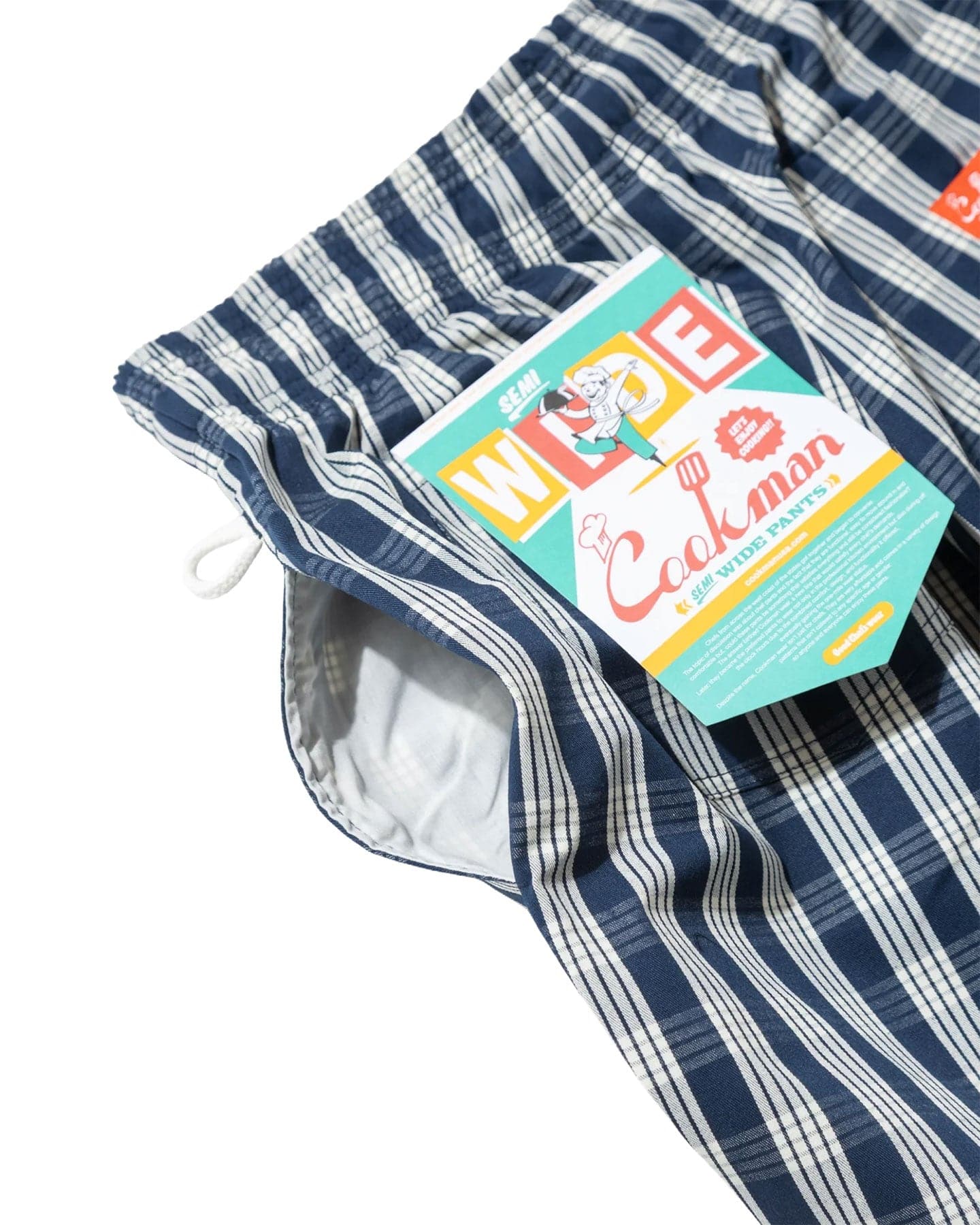 Cookman Chef Pants Semiwide - PALAKA Check Navy - -
