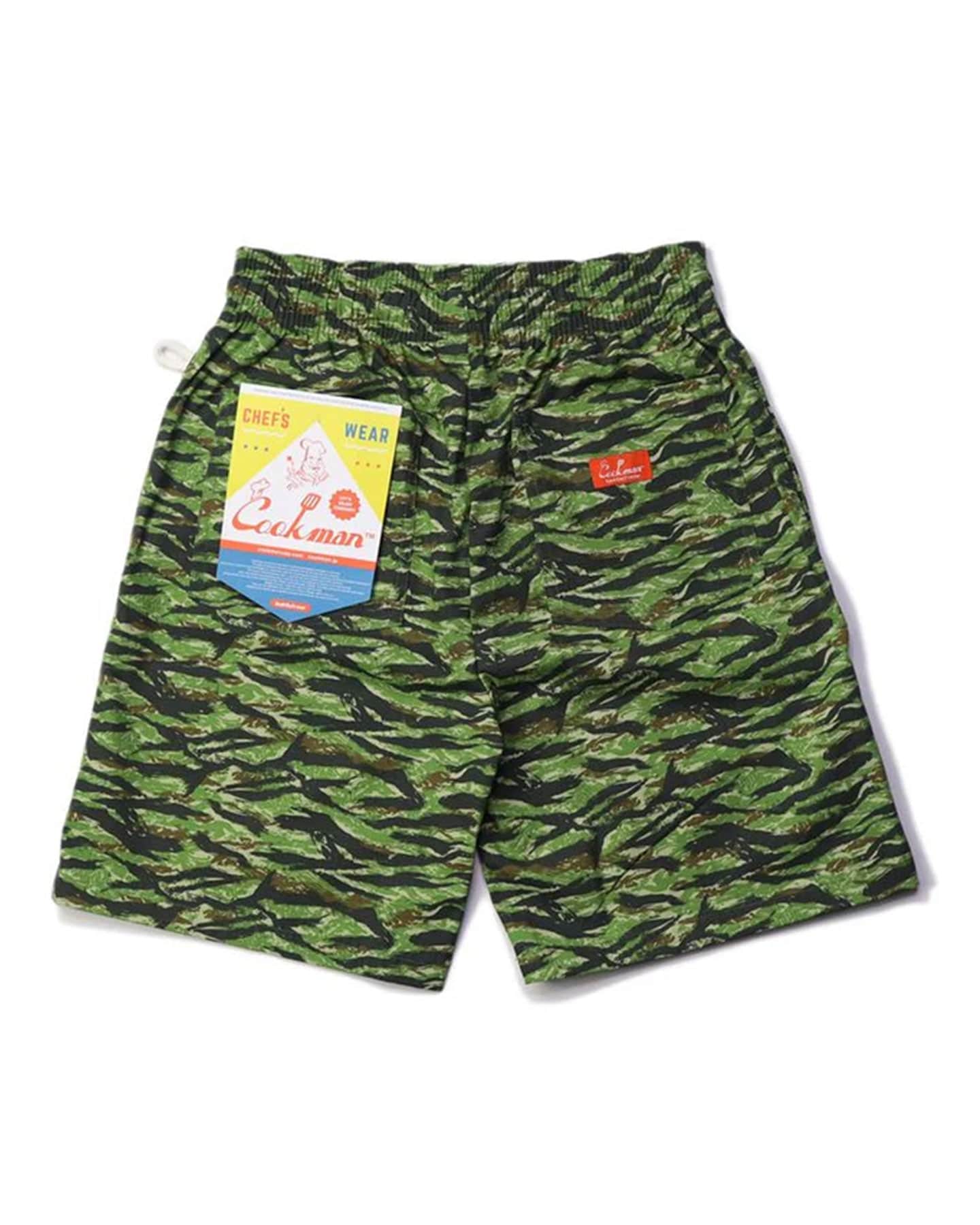 Cookman Chef Short Pants - Ripstop Tiger Camo Green - -