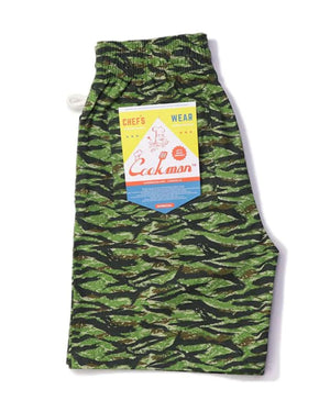 Cookman Chef Short Pants - Ripstop Tiger Camo Green - -