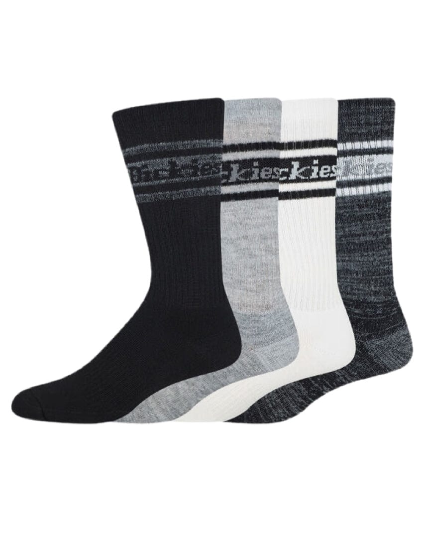 Dickies 4 Pack Skate Rugby Strip Socks - Black / Grey Assortment - L10742MSG - 737899646858